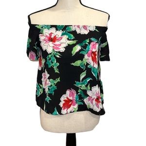 Kids AQUA Off Shoulder Floral Top